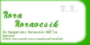 nora moravcsik business card